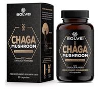 SOLVE Labs® ● Premium Siberian Chaga Mushrooom Capsules ● 10% Beta-D-Glucans ● 10:1 Concentrate ● No Fillers & Additives ● 60 Capsules ● 1 Month Supply