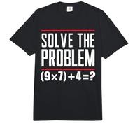 Solve The Problem 9x7+4 Brain Teaser Quiz Math Teacher Comfort Colors Adult Heavyweight T-Shirt