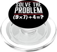 Solve The Problem 9x7+4 Brain Teaser Quiz Math Teacher PopSockets PopGrip for MagSafe