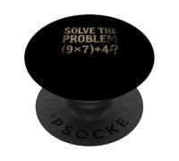 Solve The Problem 9x7+4 Meme 6-7 Halloween Shirt Funny Math PopSockets Adhesive PopGrip