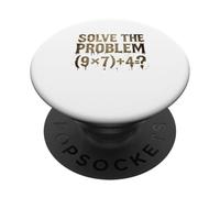 Solve The Problem 9x7+4 Meme 6-7 Halloween Shirt Funny Math PopSockets Adhesive PopGrip