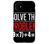 Solve The Problem 9x7 Plus 4 Equation Puzzle Teacher Case for iPhone 11