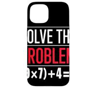 Solve The Problem 9x7 Plus 4 Equation Puzzle Teacher Case for iPhone 15