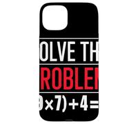 Solve The Problem 9x7 Plus 4 Equation Puzzle Teacher Case for iPhone 15 Plus