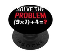 Solve The Problem 9x7 Plus 4 Equation Puzzle Teacher PopSockets Adhesive PopGrip