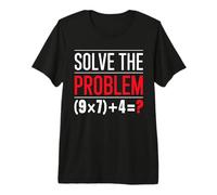 Solve The Problem 9x7 Plus 4 Equation Puzzle Teacher Premium T-Shirt