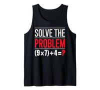 Solve The Problem 9x7 Plus 4 Equation Puzzle Teacher Tank Top