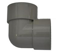 Solvent Grey 32mm (36mm) Waste Pipe 90 Degree Knuckle Bend - Pack of 2