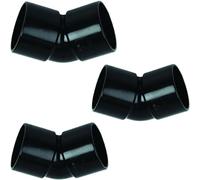 Solvent Pipe Fittings, 50mm 135-Degree Obtuse Bend, Pack of 3, Black
