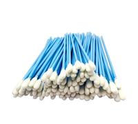 Solvent Resistant Lint Free Foam Swabs, 6.37" Long Handle, 100 Pcs