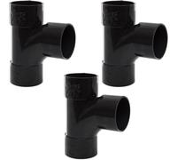 Solvent Waste Pipe Tee Fittings, 50mm, Black, Pack of 3