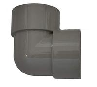 Solvent Weld 40mm Waste Pipe 90 Degree Knuckle Bend - Grey