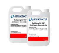 Solventis Red Antifreeze Concentrate Coolant Long Life Red Coolant G12+ Engine Coolant 2X5L