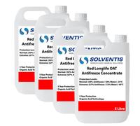 Solventis Red Antifreeze Concentrate Coolant Long Life Red Coolant G12+ Engine Coolant 4X5L