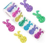 Solvica 500 PCS Multicolor Cartoon Easter Stickers on a Roll for Paper, Card, Plastic, Glass, Ideal for Easter Crafts, Cards, Party Bags