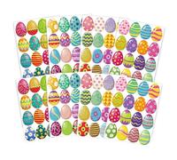Solvica Easter Stickers for Children, 8 Sheets, Easter Egg Bunny Chicks, Vinyl, Cartoon, Red3