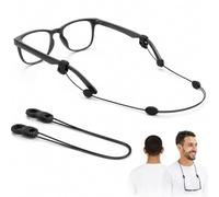 Solvind 2Pcs Adjustable Eyeglass Strap Compatible with Meta Gen 1/Gen 2 & Oakley Meta HSTN Accessories, No Tail Sunglasses Strap, Eyewear String Holder for Meta Gen 2 Smart Glasses (15 Inch, Black)
