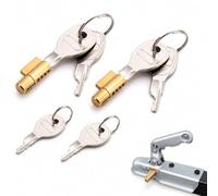 Solvind 2PCS Heavy Duty Trailer Hitch Lock Set, Copper Alloy Coupling Security Lock with 4 Keys, Universal Fit for 50mm Pressed Steel Couplings Caravan Trailer Towing