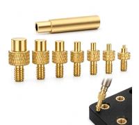 Solvind 8Pcs Brass Heat Insert Soldering Tips M2-M8 for 3D Printing | Precision threaded heat set brass tips with adapter, fits T18/900M soldering irons for 3D print plastic inserts & DIY tasks