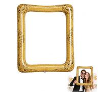 Solvind Inflatable Photo Frame - 80x60cm Double-Sided Gold & Black Photo Booth Prop, Reusable PVC Picture Frame for Birthdays, Weddings & All Celebrations