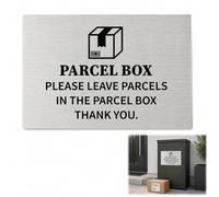 Solvind Parcel Box Sign, 15 x 10 cm Aluminum Self-Adhesive Delivery Plaque, Waterproof "Please Leave Parcels in the Parcel Box" Sign for Home Office Outdoor