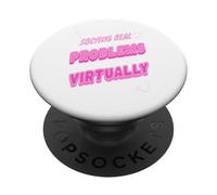Solving Everyday Life Problems Virtually Remote Work Humor PopSockets Adhesive PopGrip