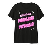 Solving Everyday Life Problems Virtually Remote Work Humor Premium T-Shirt