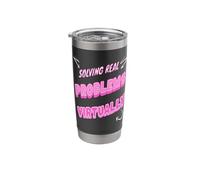 Solving Everyday Life Problems Virtually Remote Work Humor Stainless Steel Insulated Tumbler