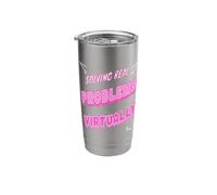 Solving Everyday Life Problems Virtually Remote Work Humor Stainless Steel Insulated Tumbler