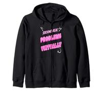 Solving Everyday Life Problems Virtually Remote Work Humor Zip Hoodie