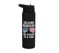 Solving Murders One Episode at A Time True Crime Stainless Steel Insulated Water Bottle