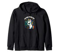 Solving Problems Math Unicorn Graphic Zip Hoodie