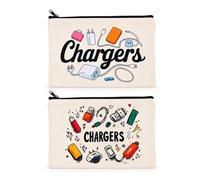 Solvio 2 Pack Multi-Use Zipper Pouch, Portable Travel Organizer Bag for Charger Cables, Tech Accessories, Cosmetics and Toiletries, Ideal Holiday Gifts for Women and Men