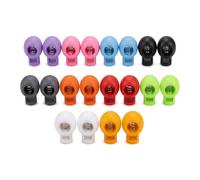 Solvio 20PCS Plastic Cord Locks Spring Toggles for Drawstrings, Single Hole End Stopper Adjustable Fastener Slider for Clothing, Shoelaces, Backpacks, Sportswear and Tent