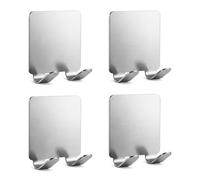 Solvio 4PCS Razor Holder for Shower, Stainless Steel Self Adhesive Shaver Holder Hook, Waterproof No Drilling Razor Stand for Bathroom Wall Organizer, Stick on Utility Hooks for Towel, Plug, Loofah