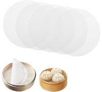 Solvio 5pcs Premium Silicone Steamer Mat 8 Inch Non-Stick Reusable Bamboo Steamer Basket Liners Round Mesh Pads for Dumpling Wrappers Buns Dim Sum Pastry Home Kitchen Cooking