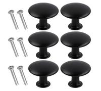Solvio 6PCS Stainless Steel Drawer Knobs Black Door Knobs Drawer Handles for Cabinet,Kitchen and Cupboard