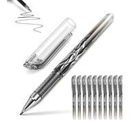 Solvio Erasable Pens Black, 0.5mm Fine Point Gel Pens with Rubbers on the End, Smooth Writing Friction Pen that Rub Out, Eraser Pen Set for School Office Supplies Kids Adults