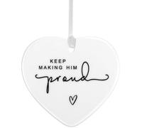 Solvio Keep Making Him Proud Memorial Gift - Heart-Shaped Bereavement Keepsake for Loss of Dad - Sympathy Thinking of You Gifts - Inspirational Remembrance Hanging Ornament for Loved One