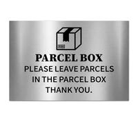 SOLVIO Parcel Box Sign for Outside, Waterproof Aluminum Parcel Box Sticker, Please Leave Parcels Here Delivery Box Sign, Self-Adhesive Secure Parcel Delivery Box for Outside House Porch Office