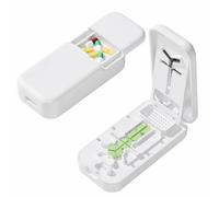 Solvio Pill Cutter Splitter for Small and Tiny Pills, Portable 1/2 1/3 1/4 Tablet Cutter, Adjustable Tablet Splitter with Built-in Storage, Stainless Steel Blade, Senior-Friendly Medicine Organiser