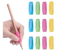 SolvioPencil Grips for Children & Adults, 12PCSk Ergonomic Writing Aid for Handwriting Posture Correction, Soft Silicone Pen Grippers for Kids, Preschoolers, Left & Right Handed Users (Colorful)