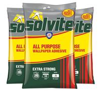 Solvite All-Purpose Extra Strong Wallpaper Adhesive, 3 Sachets (Approx 30 Rolls)