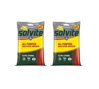Solvite All Purpose Wallpaper Adhesive with Long-Lasting Results, Wallpaper Paste, Mixes in 20 Hangs up to 10 Rolls, 1x185 g Sachet (Pack of 2)