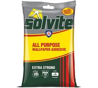 Solvite All Purpose Wallpaper Adhesive with Long-Lasting Results, Wallpaper Paste, Mixes in 20 Seconds, Hangs up to 10 Rolls, 1x185 g Sachet