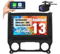 Solvitek 10.1 inch Car Radio for Chevy Silverado GMC Sierra 2014-2018, Android 13 Stereo with Wireless CarPlay Android Auto BT GPS SWC Backup Camera 4+64GB