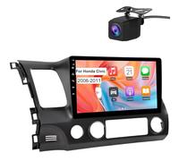 Solvitek 10.1 inch Car Radio for Honda Civic 2006-2011, Android 13 Stereo with Wireless CarPlay Android Auto FM AM BT GPS SWC Back-up Camera 2+32GB