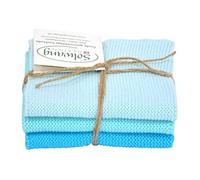 Solwang Cloth Light Aqua Turquoise Knitted Kombi/Wiping Cloth Cotton Towels Stainless Steel