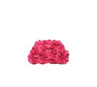 SOLY HUX Women's 3D Rosette Vintage Kiss Lock Handbags Mini Clutch Purse Elegant Evening Bags Hot Pink One Size