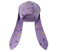Solyinne Knit Beanie Hats Cute Bunny Long Ears Funny Hat Fluffy Winter Cap Warm Knit Rabbit Crochet Skull Cap Outdoor Slouchy Hat, Doodle Purple, One Size